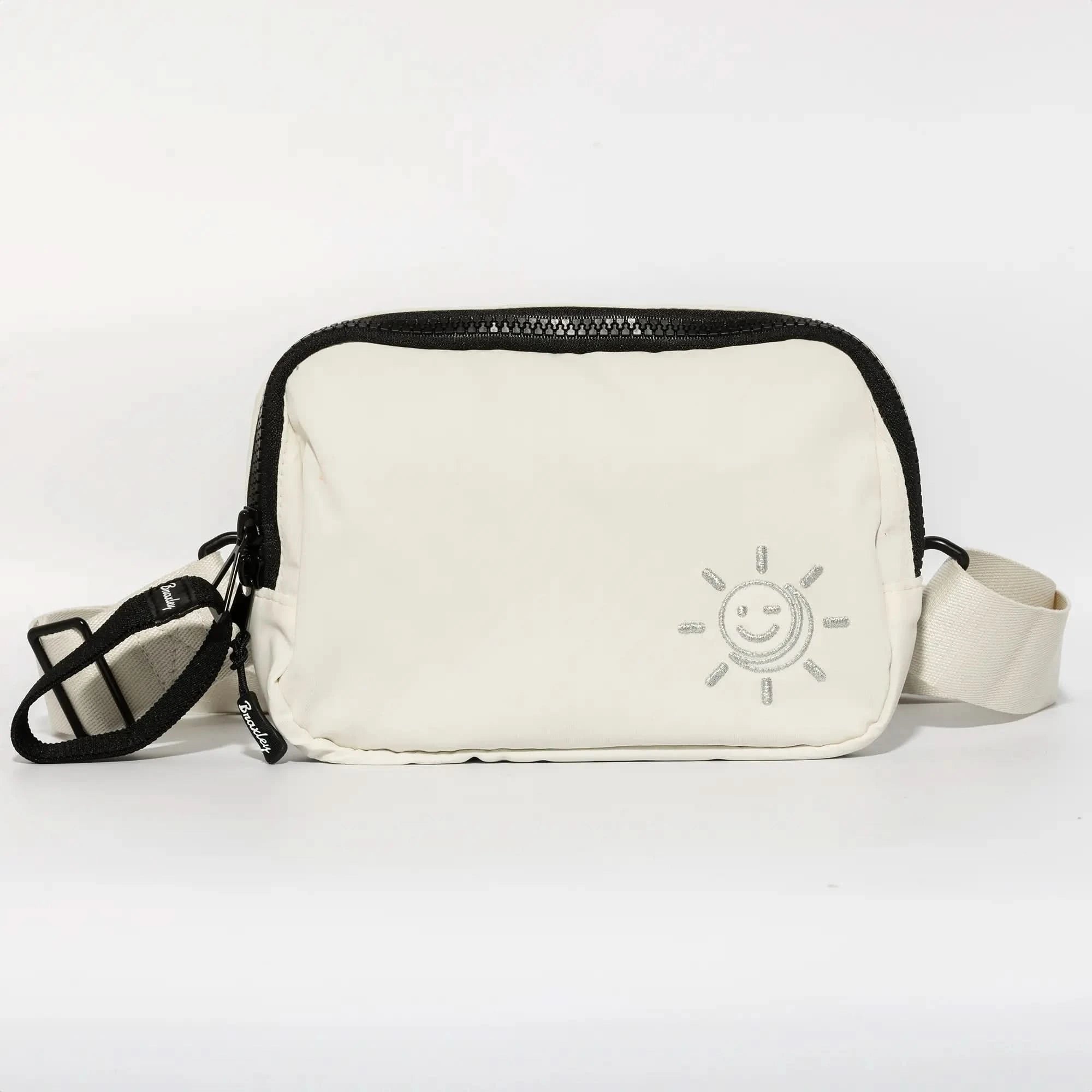 Braxley belt bag leopard print belt on cloud white stash bag